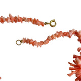 Salmon Pink Branch Coral Vintage Necklace Long 20 inches