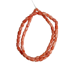 Salmon Pink Coral Carved Tulip Flower Beads Strands