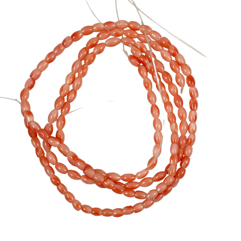 Italian Pink Coral Oval Beads Vintage