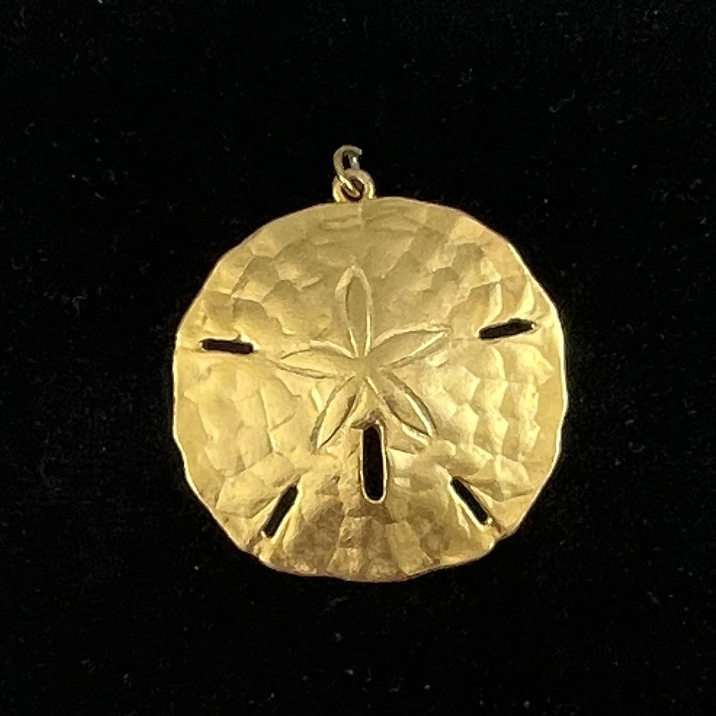 Gold Plated Sand Dollar Pendant Large