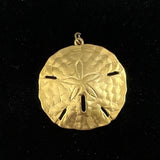 Gold Plated Sand Dollar Pendant Large