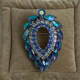 Sarah Coventry Blue Lagoon Rhinestone Brooch AB Blue