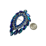 Sarah Coventry Blue Lagoon Rhinestone Brooch AB Blue