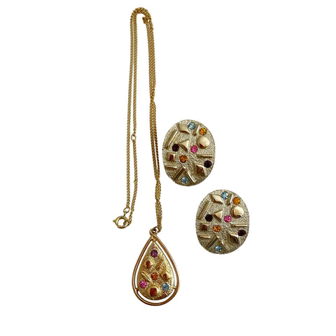 Sarah Coventry Sultana Rhinestone Necklace & Earrings