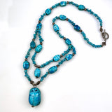 Egyptian Revival Scarab Faience Necklace