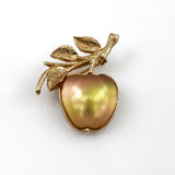 Sarah Coventry Golden Glass Apple Brooch
