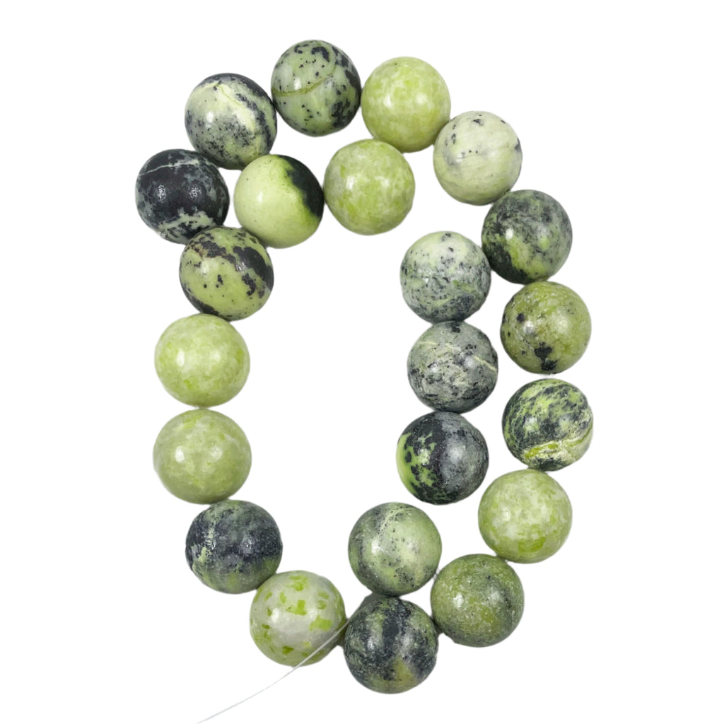 Large Serpentine 18mm Round Beads New Jade
