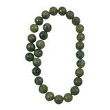 Dark Green Serpentine Faceted 13mm Round Bead Strands