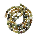 Multi-colored Green Serpentine Faceted 8mm Beads