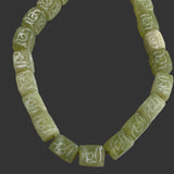 Carved Green Serpentine Bird Beads 13mm-Vintage