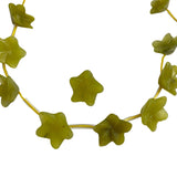 Serpentine New Jade Green Carved Flower Beads 15mm