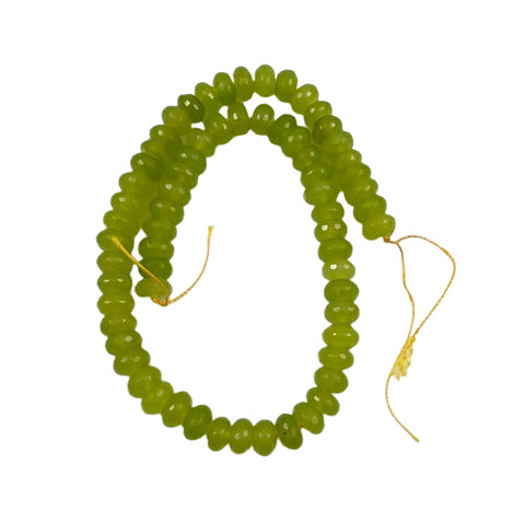 Lime Green Serpentine Translucent Rondelle Beads New Jade