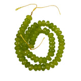 Lime Green Serpentine Translucent Rondelle Beads New Jade