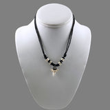 Shark Tooth Necklace Black Cord Surfer Hawaiian