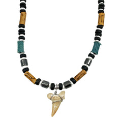 Fossilized Shark Tooth Unisex Necklace Surfer Hawaiian