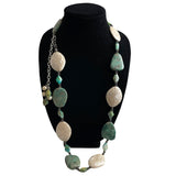 Amazonite & Shell Necklace Long Vintage