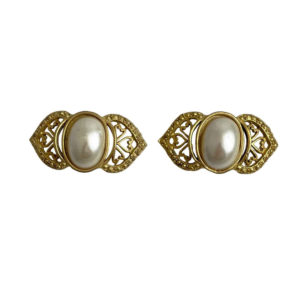 Gold & Pearl Vintage Shoe Clips 1950's