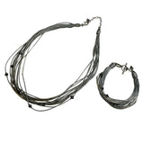 Silpada Modernist Sterling Silver & Silver Leather Necklace & Bracelet Set