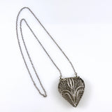 Vintage Sterling Filigree Heart Locket Necklace