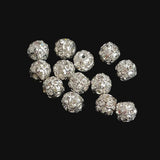 silver and rhinestone round beads vintage