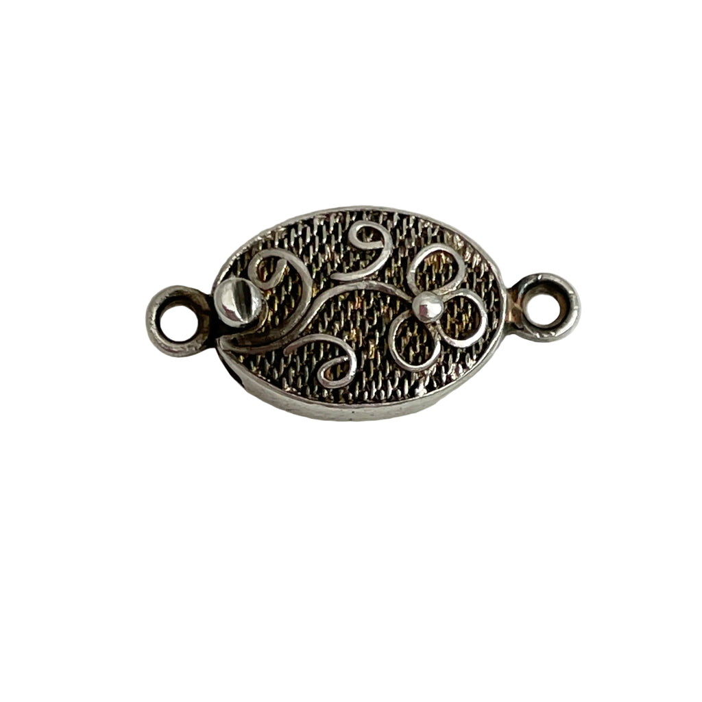 Chinese Floral Silver Box Clasp