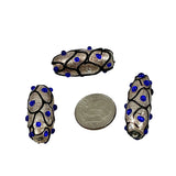 Silver Foil & Blue Eye Glass Beads -Vintage Italian
