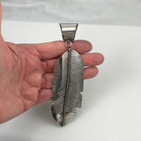 Large Sterling Silver Leaf Pendant by Joan Slifka