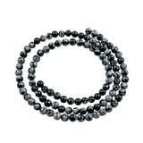 Snowflake Obsidian 4mm Round Beads