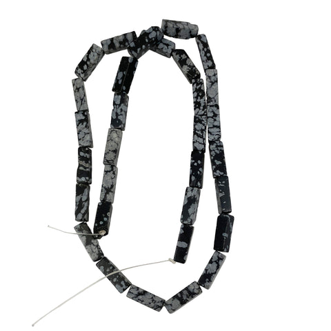 Snowflake Obsidian Rectangle Beads
