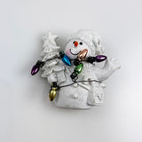 Ceramic Snowman Christmas Brooch