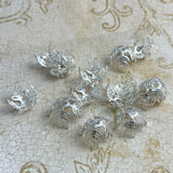 Large Silver Plated Bead Caps