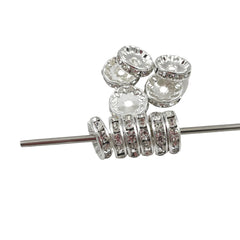Silver Plated Crystal Rondelles 12mm - 12 beads