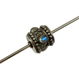 Bali Sterling Silver Labradorite Barrel Beads