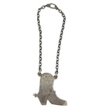 Sterling Silver Cowboy Boot Pendant on Chain