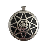 Vintage Mexican Aztec Sun Shadow Box Brooch & Pendant Signed