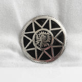 Vintage Mexican Aztec Sun Shadow Box Brooch & Pendant Signed