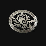 Vintage Mexican Aztec Monley Brooch & Pendant Signed JS