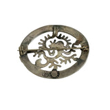 Vintage Mexican Aztec Monley Brooch & Pendant Signed JS