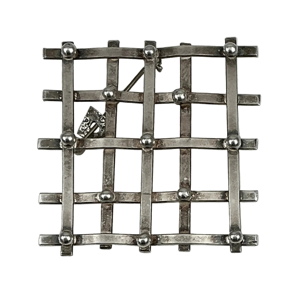 Mexican Sterling Silver Modernist Brooch- Vintage