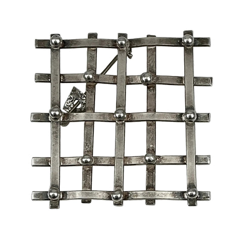 Mexican Sterling Silver Modernist Brooch- Vintage