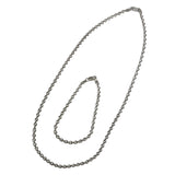 Italian Sterling Silver Twisted Chain Necklace & Bracelet Set