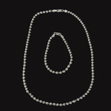 Italian Sterling Silver Twisted Chain Necklace & Bracelet Set