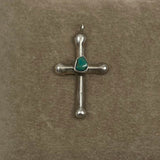 Navajo Sterling Silver & Turquoise Cross Pendant BJ