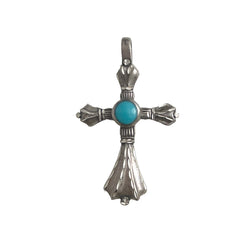 Sterling Silver Turquoise Cross Pendant