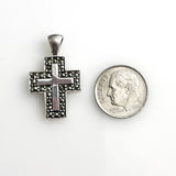 Sterling Marcasite Cross Pendant