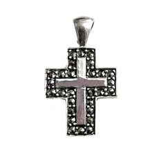 Sterling Silver Marcasite Cross Pendant