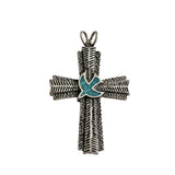 Sterling Silver Cross with Turquoise Dove
