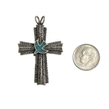 Sterling Silver Cross with Turquoise Dove