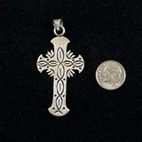 Sterling Cross Pendant Ichthys Vintage Mexican Silver