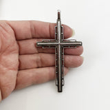 Large Sterling Cross Pendant Vintage
